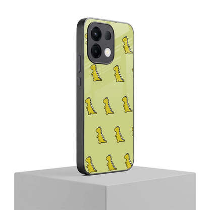 Dino Golden oppo k13 5g mobile cover | shockproof glass phone case