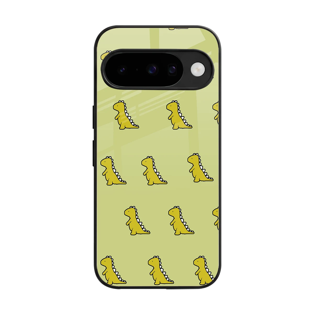 Dino Golden back phone cover | glass case for google pixel 10