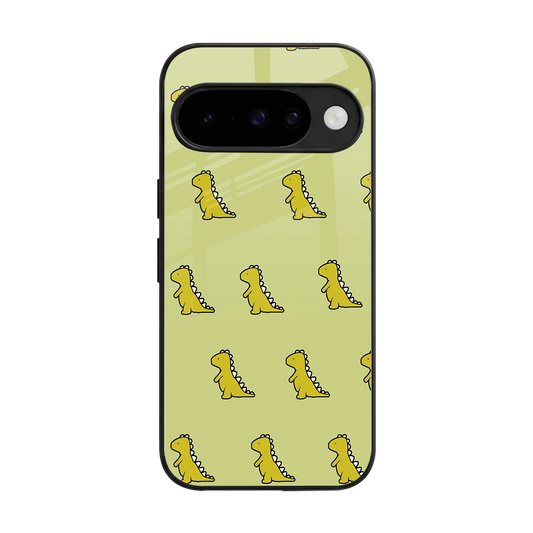 Dino Golden back phone cover | glass case for google pixel 10