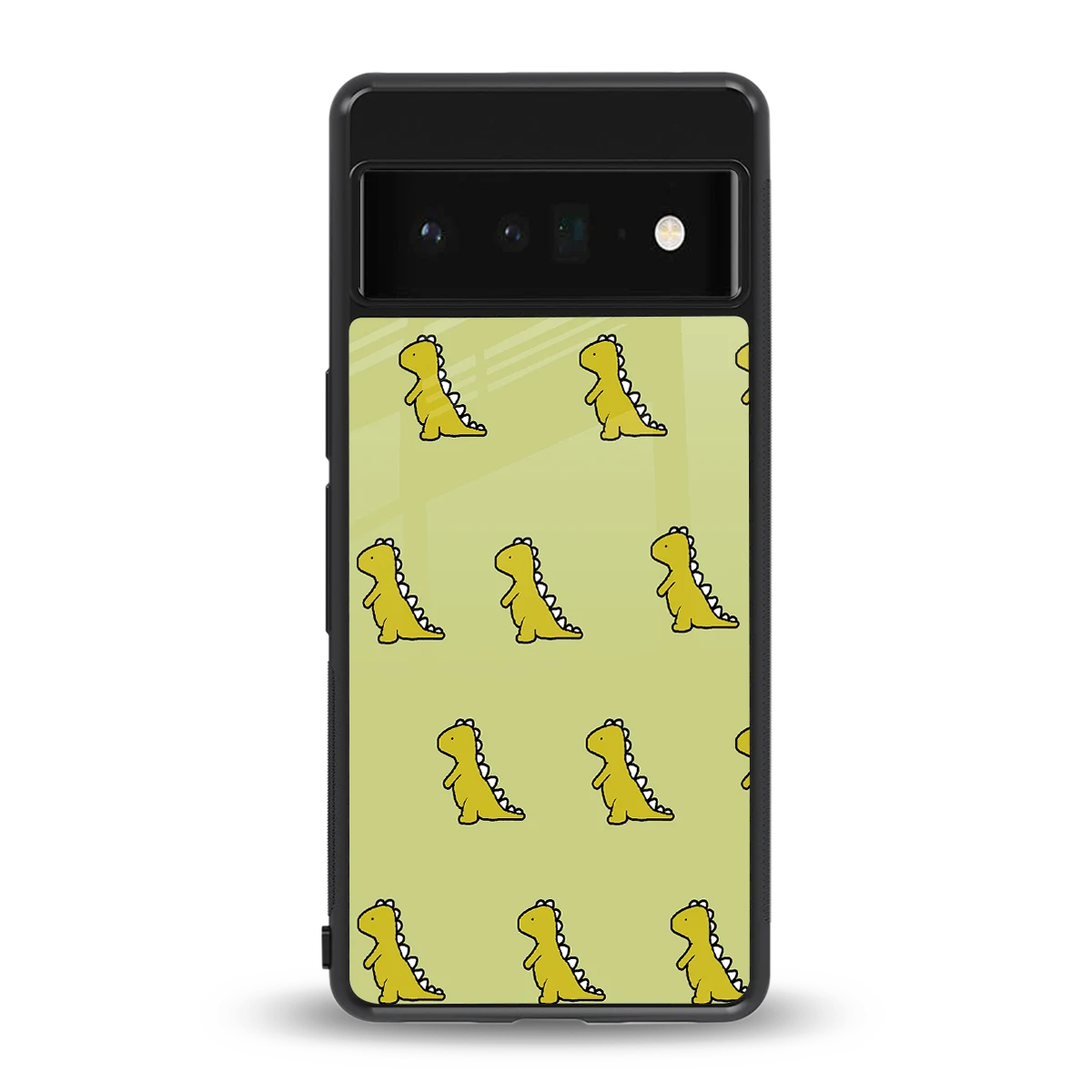 Dino Golden back phone cover | glass case for google pixel 6 pro