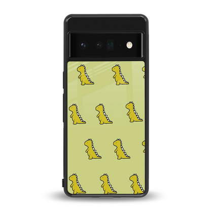 Dino Golden back phone cover | glass case for google pixel 6 pro