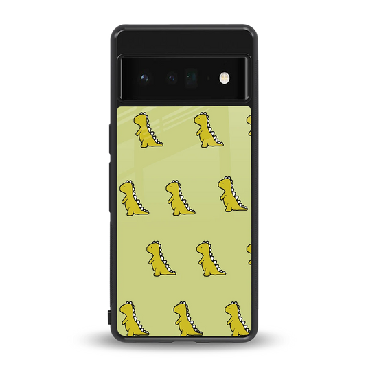 Dino Golden back phone cover | glass case for google pixel 6 pro