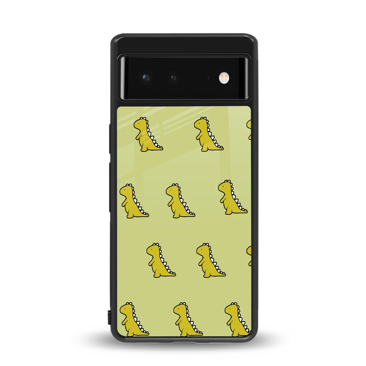 Dino Golden back phone cover | glass case for google pixel 6a