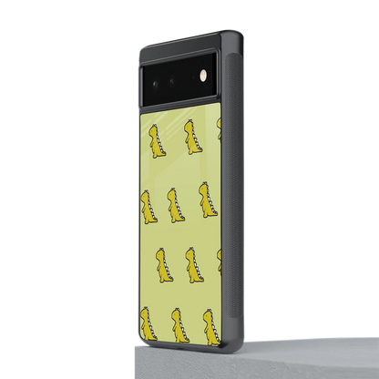 Dino Golden stylish phone case for google pixel 6 | glossy glass and slim fit