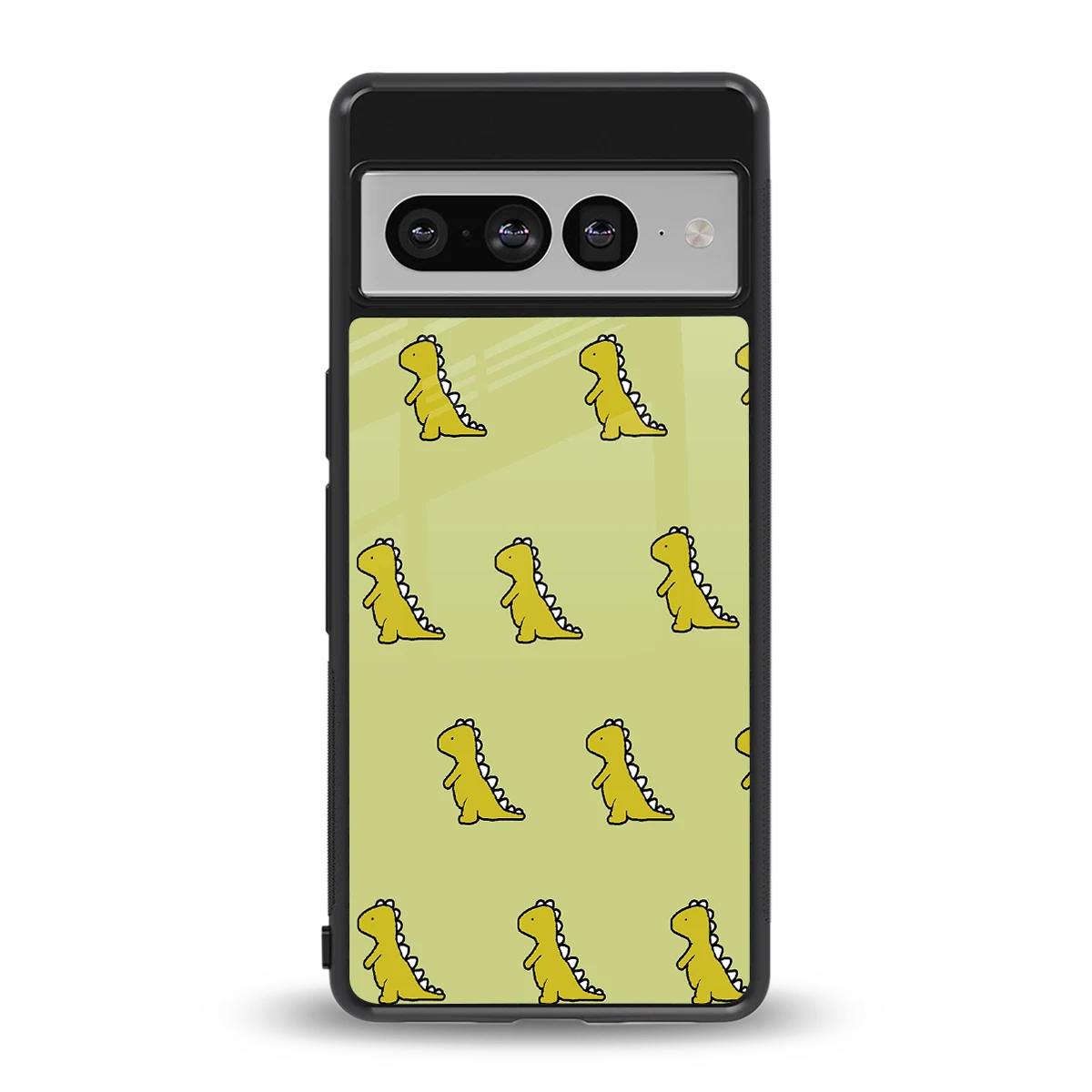 Dino Golden back phone cover | glass case for google pixel 7 pro