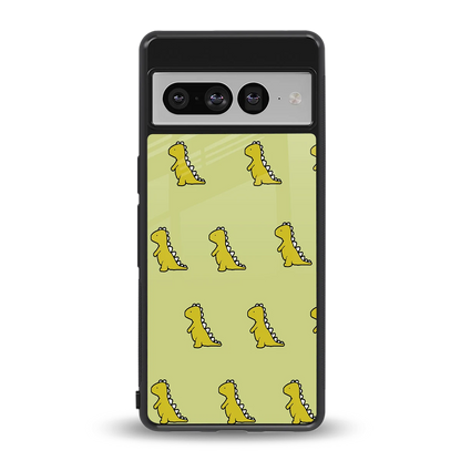 Dino Golden back phone cover | glass case for google pixel 7 pro