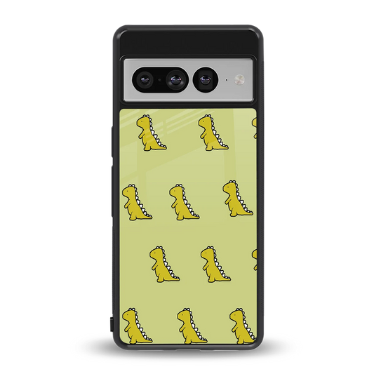 Dino Golden back phone cover | glass case for google pixel 7 pro