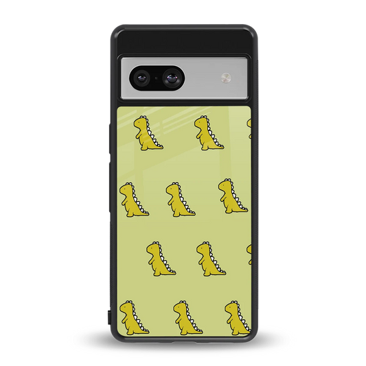 Dino Golden back phone cover | glass case for google pixel 7a