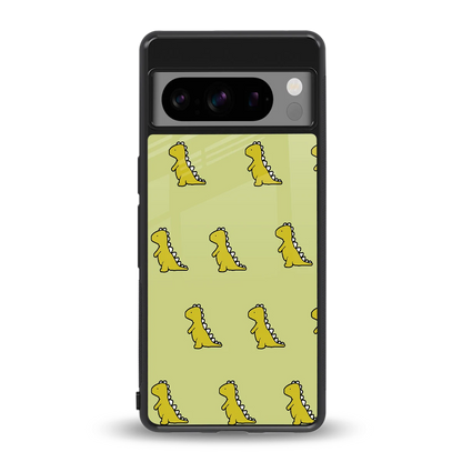 Dino Golden back phone cover | glass case for google pixel 8 pro