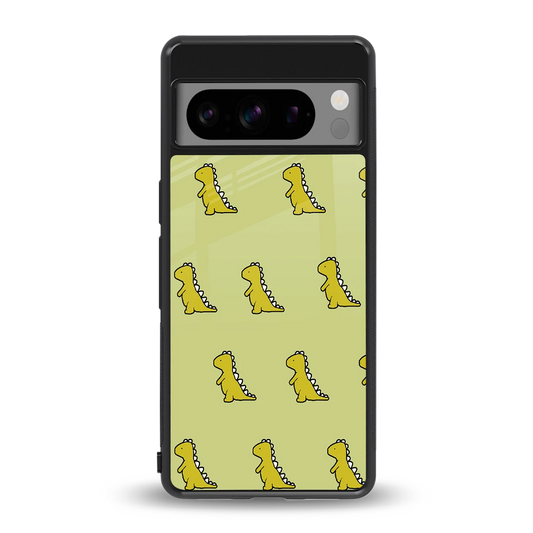 Dino Golden back phone cover | glass case for google pixel 8 pro