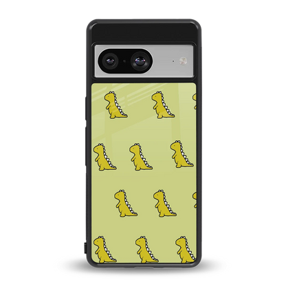 Dino Golden back phone cover | glass case for google pixel 8