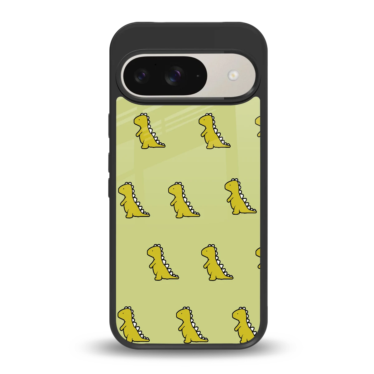 Dino Golden back phone cover | glass case for google pixel 9
