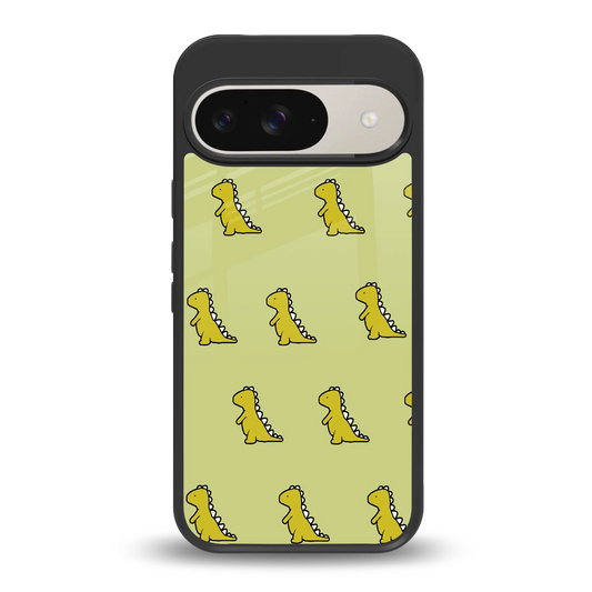 Dino Golden back phone cover | glass case for google pixel 9