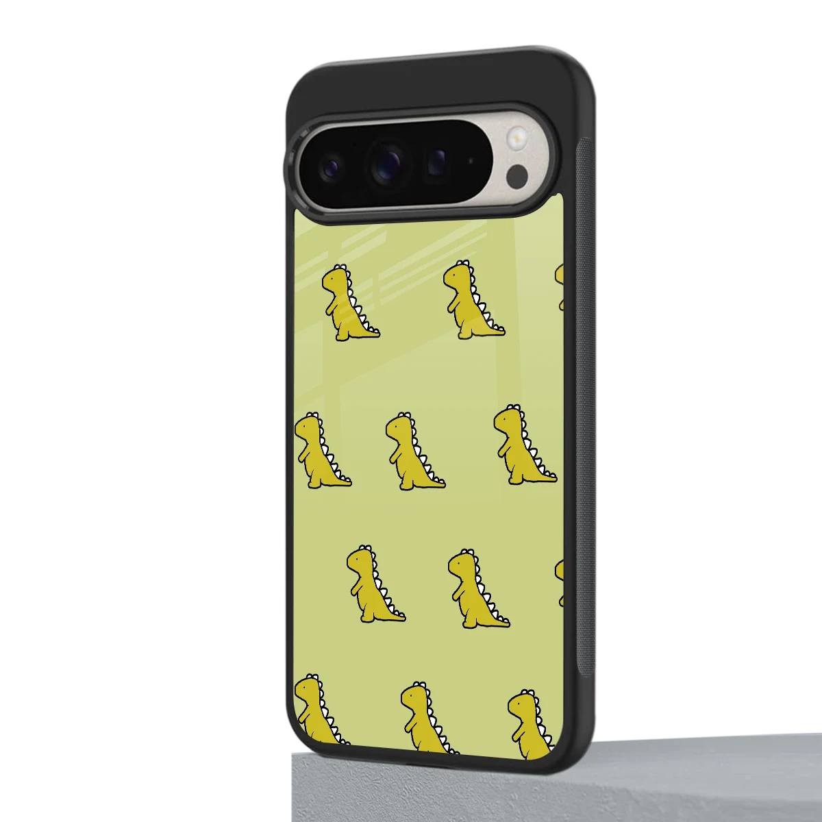Dino Golden google pixel 9 pro mobile cover | shockproof glass phone case