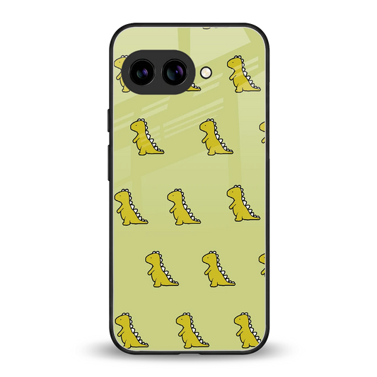 Dino Golden back phone cover | glass case for google pixel 9a