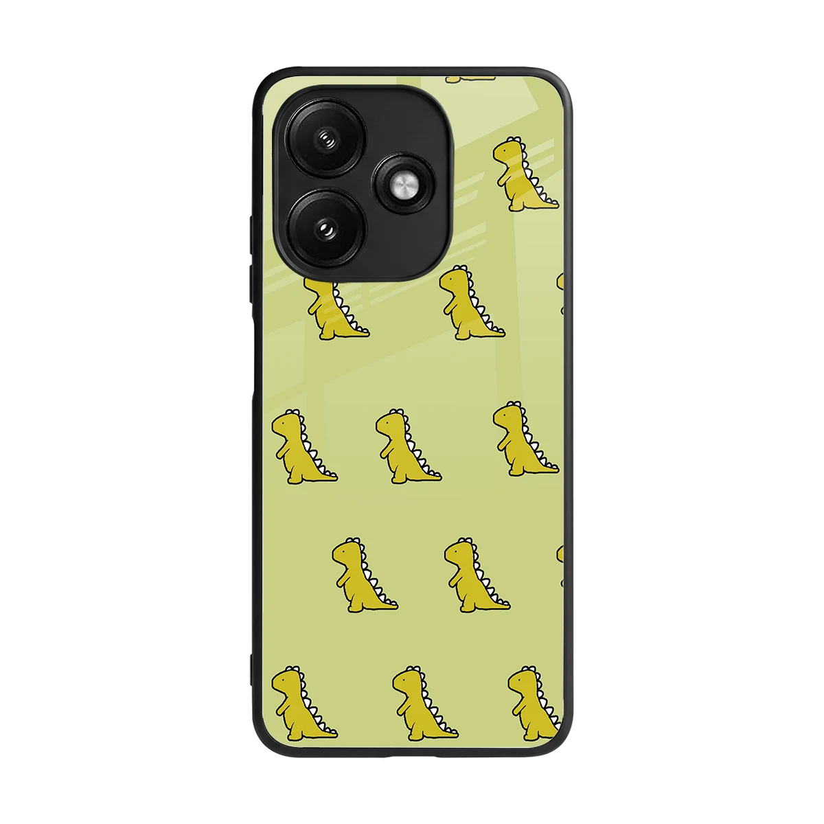 Dino Golden back phone cover | glass case for redmi 12 5g