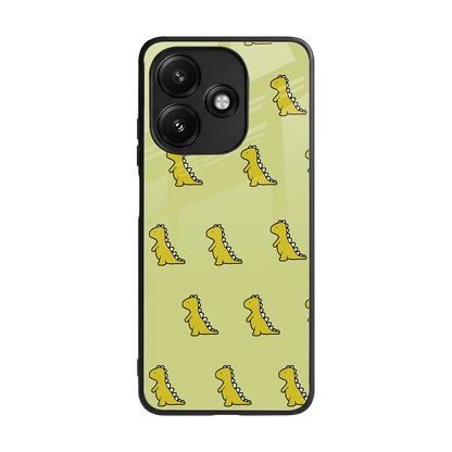 Dino Golden back phone cover | glass case for redmi 12 5g