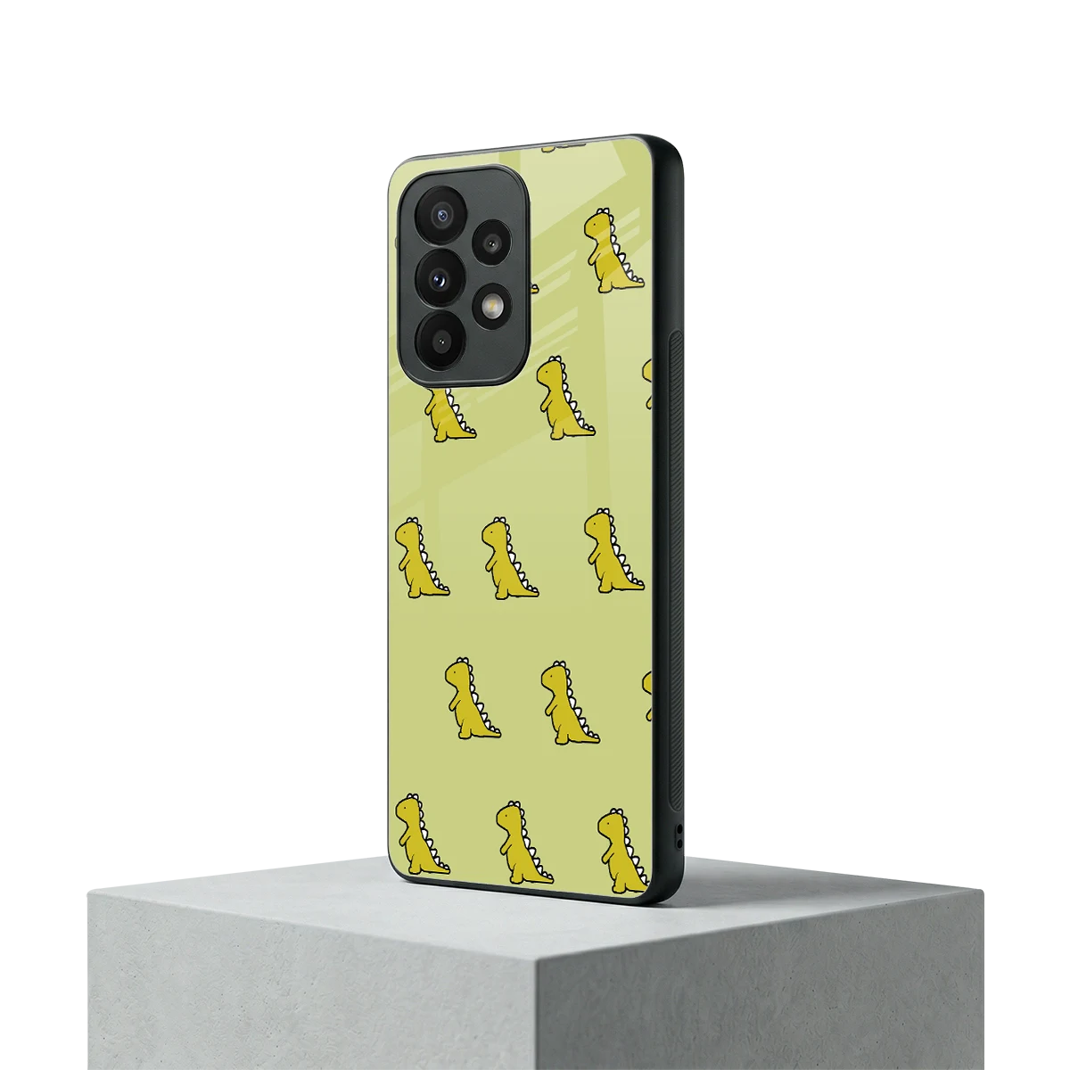 Dino Golden samsung galaxy a23 mobile cover | shockproof glass phone case
