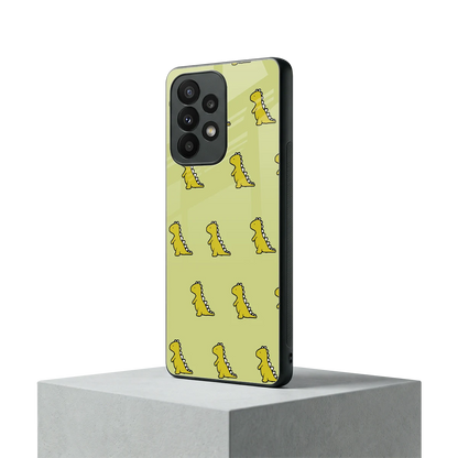 Dino Golden samsung galaxy a23 mobile cover | shockproof glass phone case