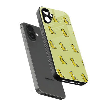Dino Golden sleek samsung galaxy a06 5g cover with tempered glass back and TPU edges
