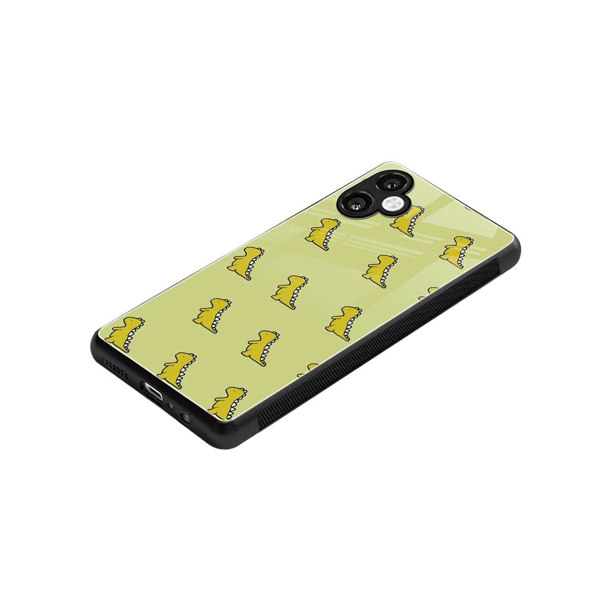 Dino Golden stylish phone case for samsung galaxy a06 5g | glossy glass and slim fit