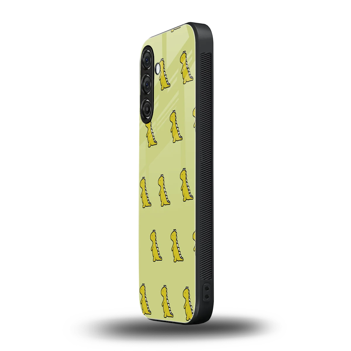 Dino Golden samsung galaxy m35 5g mobile cover | shockproof glass phone case
