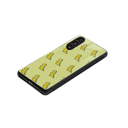 Dino Golden stylish phone case for samsung galaxy f54 5g | glossy glass and slim fit