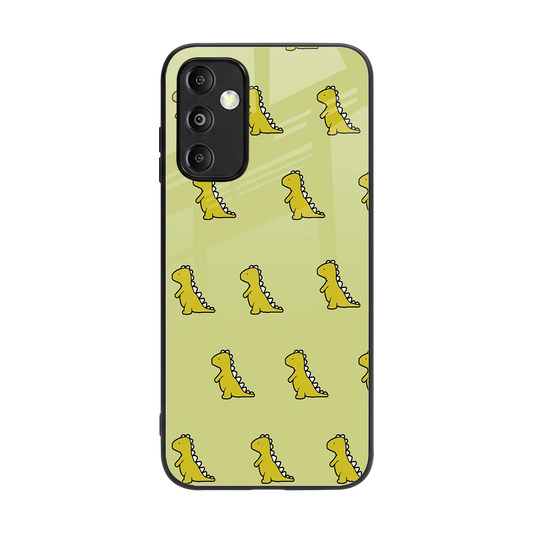 Dino Golden back phone cover | glass case for samsung galaxy m14 5g