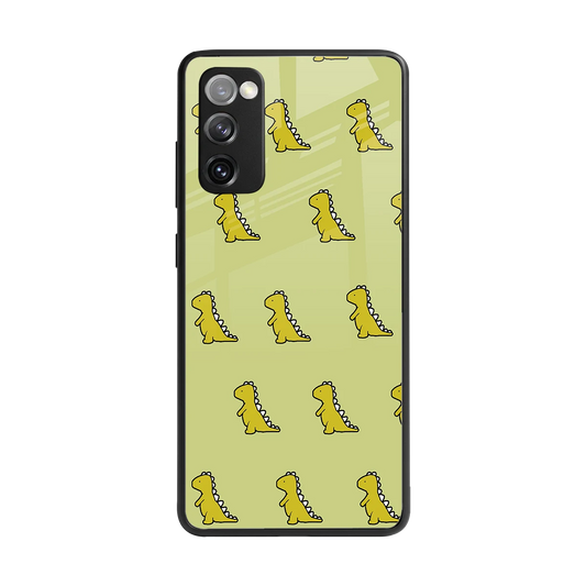 Dino Golden back phone cover | glass case for samsung galaxy s20 fe