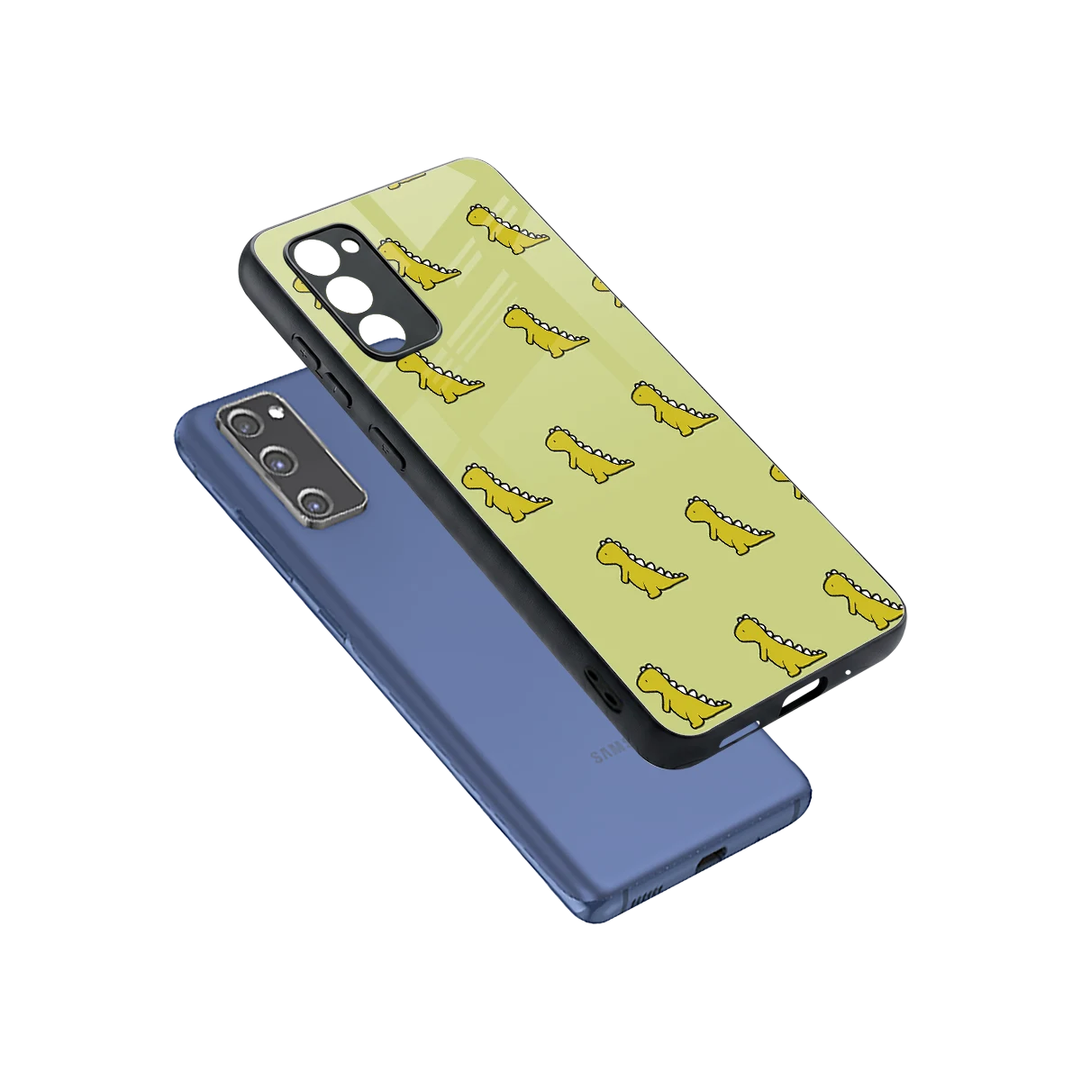 Dino Golden sleek samsung galaxy s20 fe cover with tempered glass back and TPU edges
