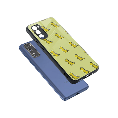 Dino Golden sleek samsung galaxy s20 fe cover with tempered glass back and TPU edges