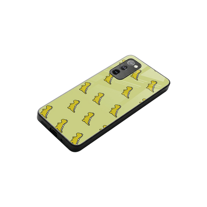 Dino Golden stylish phone case for samsung galaxy s20 fe | glossy glass and slim fit