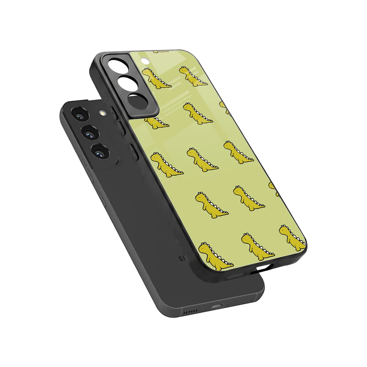 Dino Golden sleek samsung galaxy s22 cover with tempered glass back and TPU edges