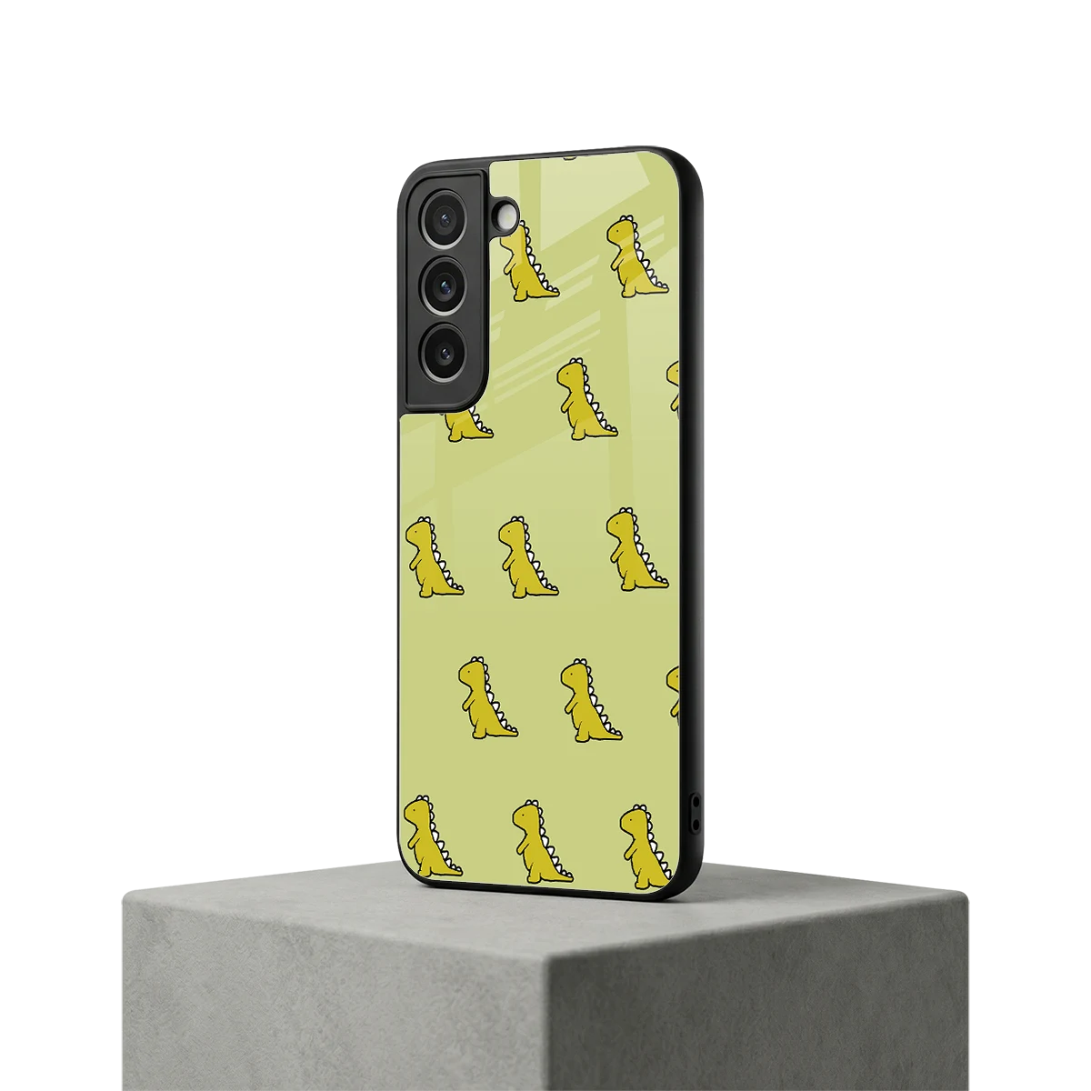 Dino Golden samsung galaxy s22 mobile cover | shockproof glass phone case