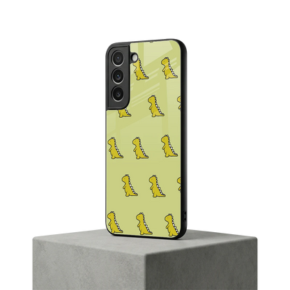 Dino Golden samsung galaxy s22 mobile cover | shockproof glass phone case