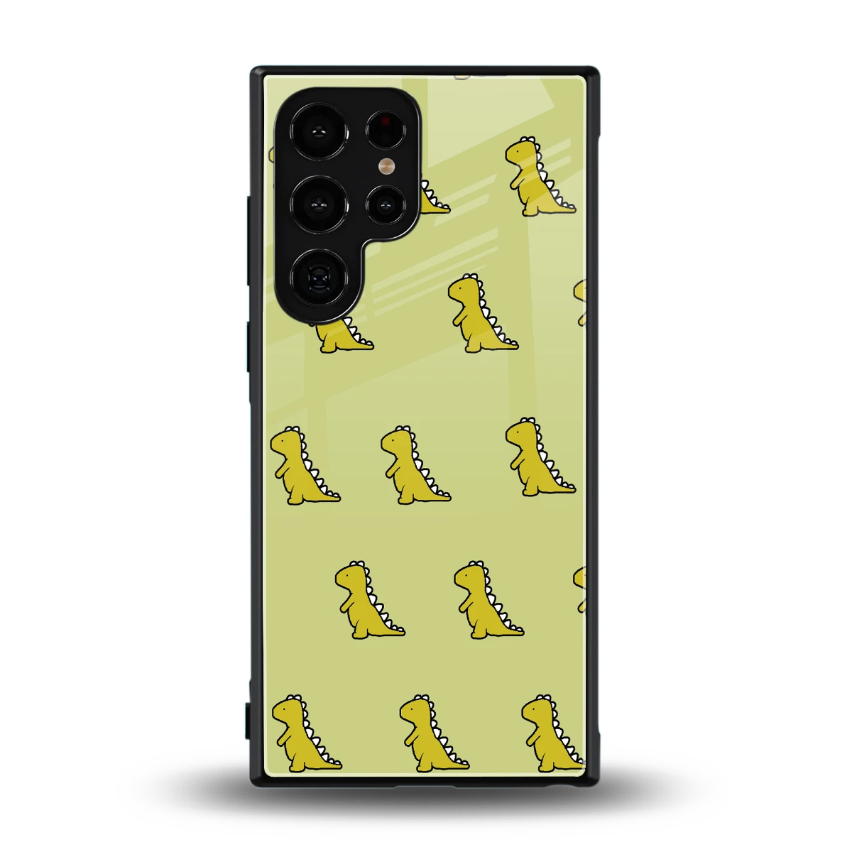 Dino Golden back phone cover | glass case for samsung galaxy s24 ultra