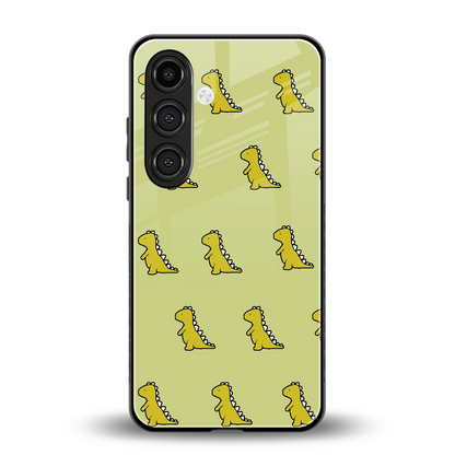 Dino Golden back phone cover | glass case for samsung galaxy s26