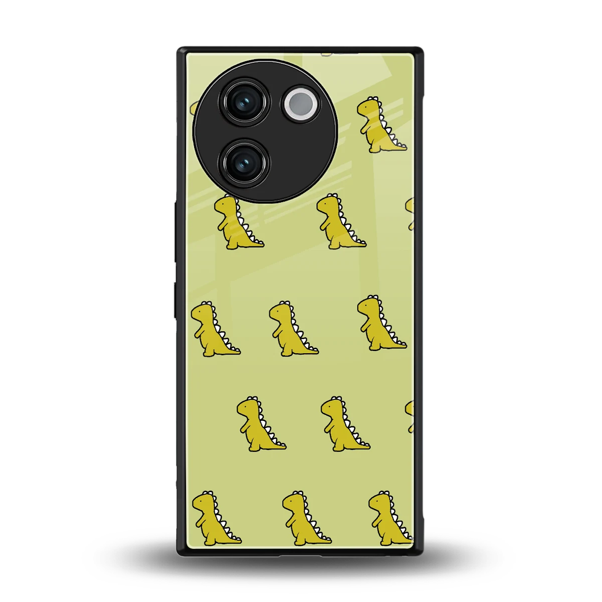 Dino Golden back phone cover | glass case for vivo v30e