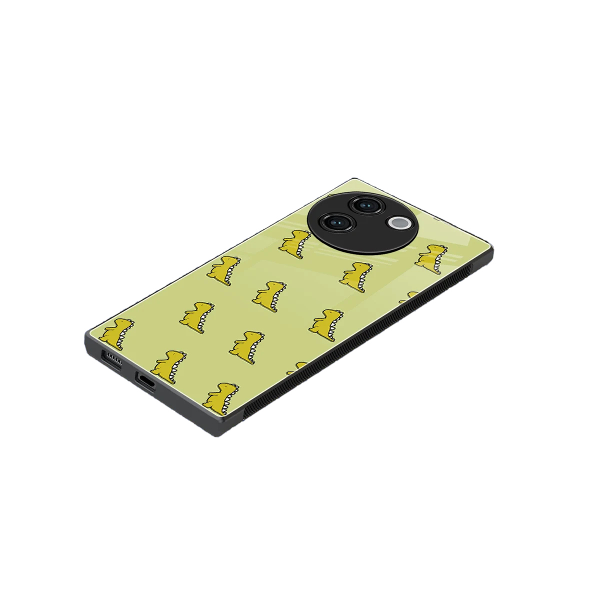 Dino Golden stylish phone case for vivo v30e | glossy glass and slim fit