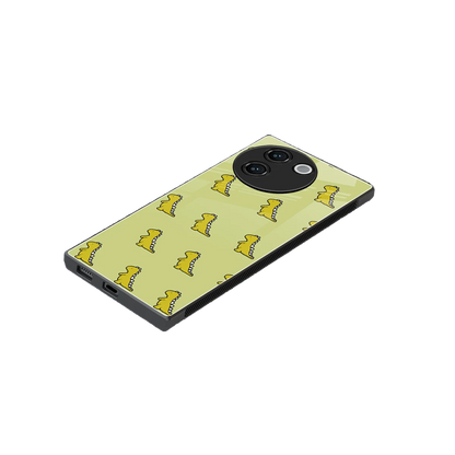 Dino Golden stylish phone case for vivo v30e | glossy glass and slim fit