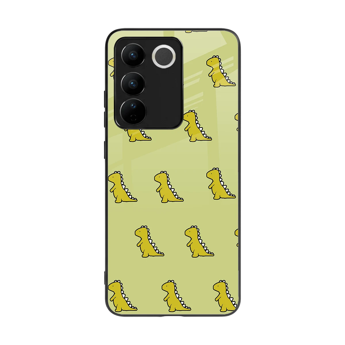 Dino Golden back phone cover | glass case for vivo v27 5g