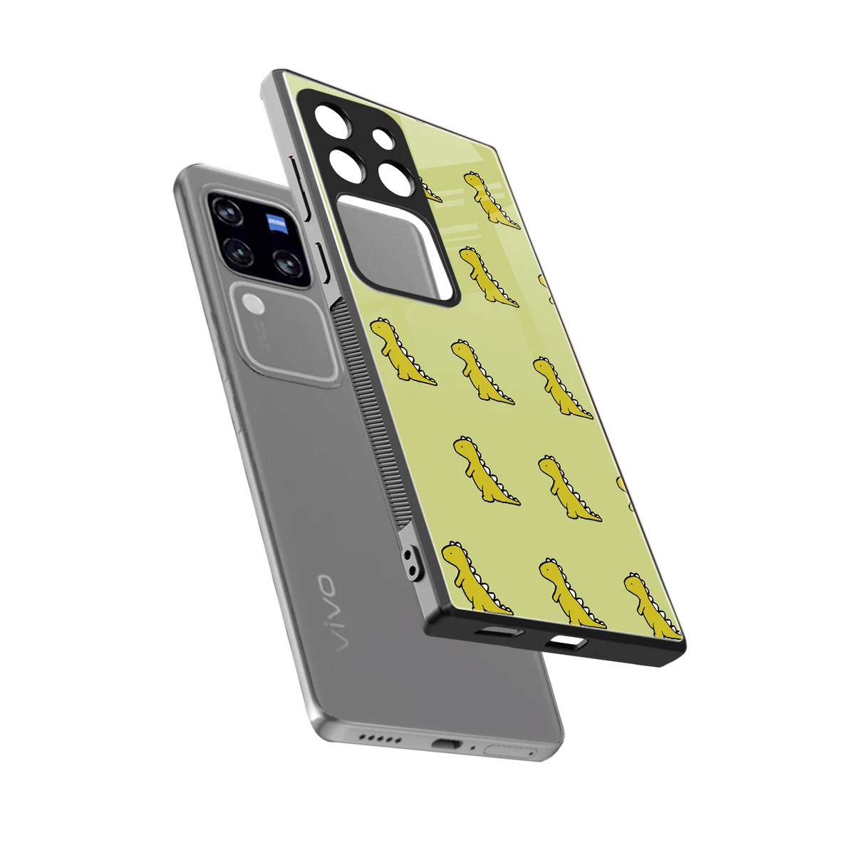 Dino Golden sleekvivo v30 pro cover with tempered glass back and TPU edges