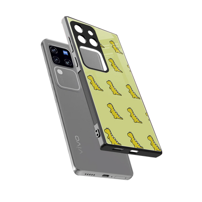 Dino Golden sleekvivo v30 pro cover with tempered glass back and TPU edges