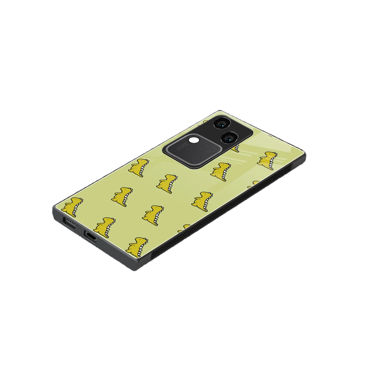 Dino Golden stylish phone case for vivo v30 | glossy glass and slim fit