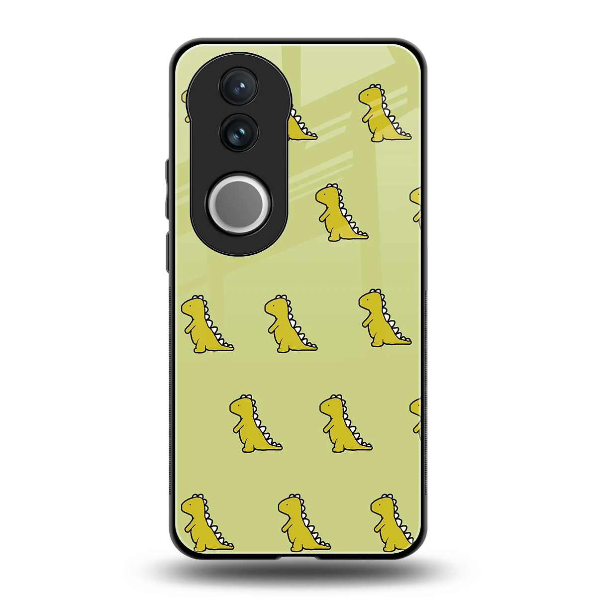 Dino Golden back phone cover | glass case for vivo v50