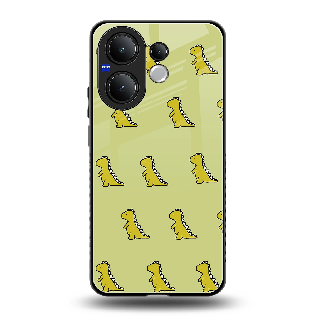 Dino Golden back phone cover | glass case for vivo v60