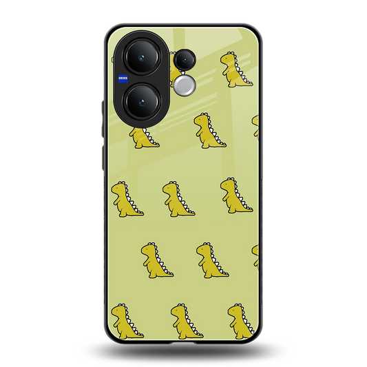Dino Golden back phone cover | glass case for vivo v60