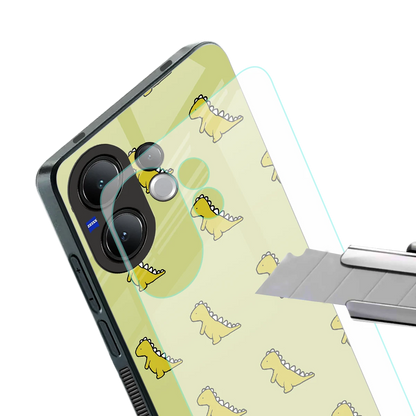 Dino Golden stylish phone case for vivo v60 | glossy glass and slim fit