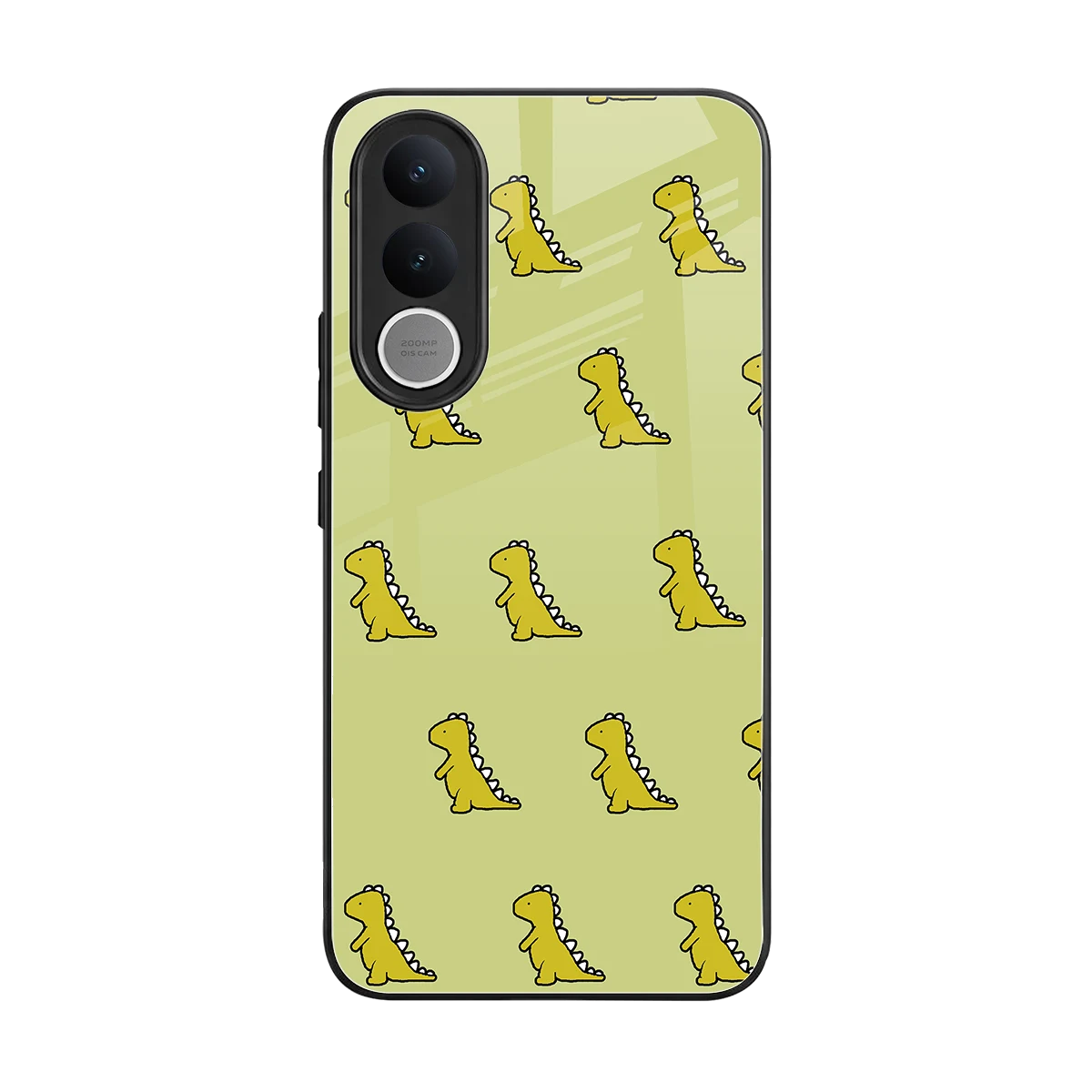 Dino Golden back phone cover | glass case for vivo v70 fe