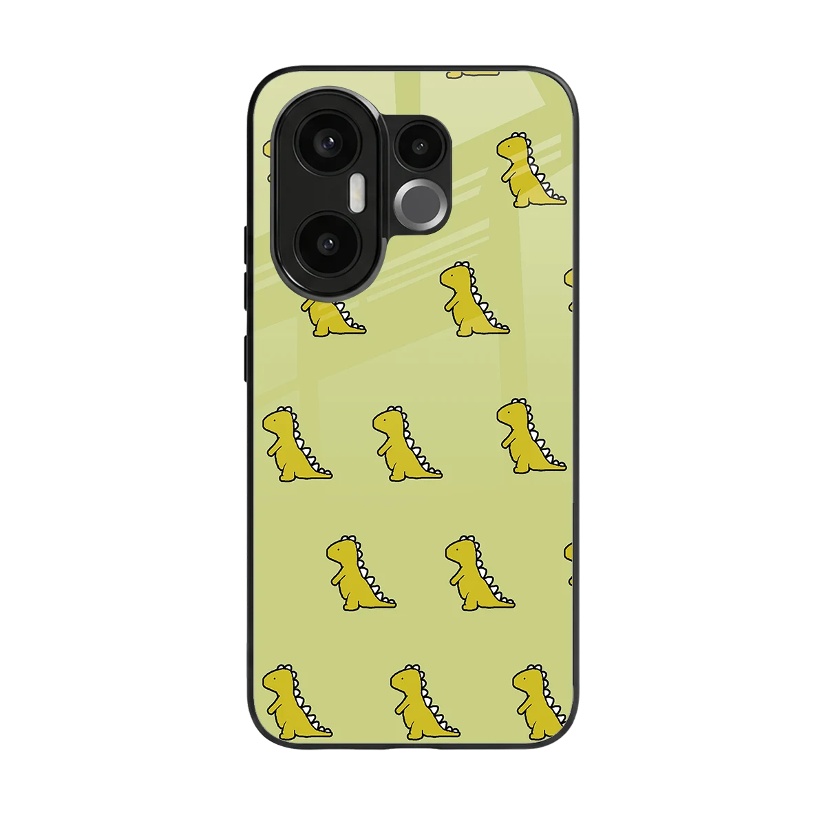 Dino Golden back phone cover | glass case for vivo x200 fe